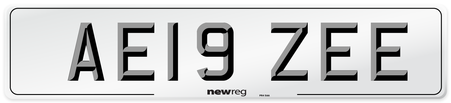AE19 ZEE Number Plate from New Reg